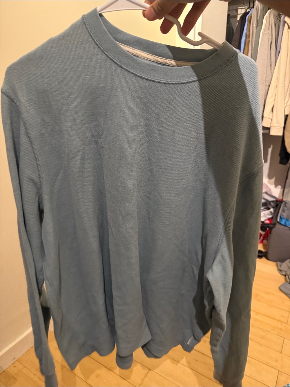 American Eagle Outfitters Dusty Blue Crewneck Sweater